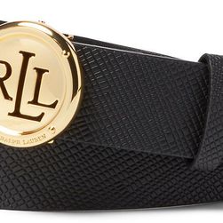 Ralph Lauren Saffiano Leather Belt Black