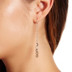 14th & Union Mini Circle Linear Threader Earrings GOLD