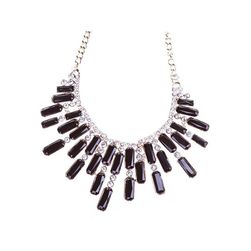 Colier Placa white black