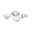 Bijuterii Femei GUESS Silver-Tone Pave Geo Ring Set silver