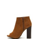 Incaltaminte Femei CheapChic Not A Peep Faux Nubuck Booties Chestnut