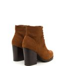 Incaltaminte Femei CheapChic Morale Boost Laced Block Heel Booties Chestnut