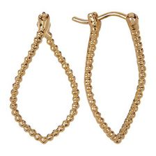 Bijuterii Femei Bony Levy 14K Yellow Gold Beaded Hoop Earrings 14K YELLOW GOLD