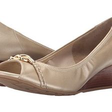 Incaltaminte Femei Cole Haan Tali Open Toe Knot Wedge 40 Soft Gold Metallic