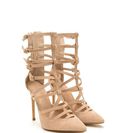 Incaltaminte Femei CheapChic Caged Over Faux Suede Heels Nude