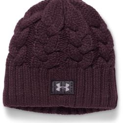 Under Armour Around Town Cable Knit Beanie Ox Blood