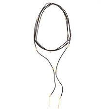 Bijuterii Femei CheapChic Long Way Faux Suede Charm Cord Necklace Black