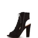 Incaltaminte Femei CheapChic Tie Game Lace-up Faux Suede Booties Black
