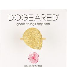 Dogeared 14K Gold Plated Sterling Silver Sparkle Pear Ring - Size 5 GOLD