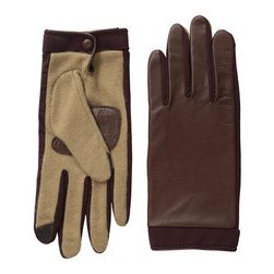 Accesorii Femei Echo Design Touch Basic Leather Gloves Dark Brown