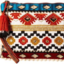 Steven Arya Embroidered Clutch Spice