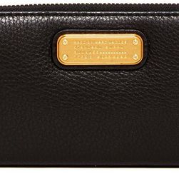 Marc by Marc Jacobs New Q Slim Zip Continental Leather Wallet BLACK