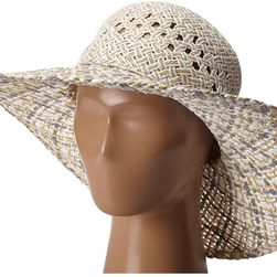 BCBGeneration Eyelet Woven Floppy Hat White