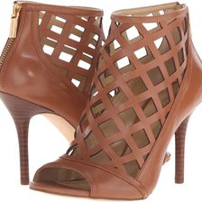 Michael Kors Yvonne Open Toe Bootie Luggage Smooth Calf