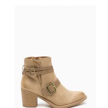 Incaltaminte Femei CheapChic Cut It Chunky Faux Suede Booties Taupe