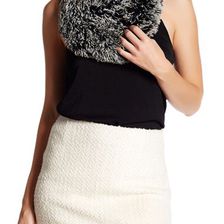 Accesorii Femei Free Press Tipped Faux Fur Infinity Scarf BLACK-WHITE