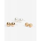 Bijuterii Femei CheapChic Tritexture Ball Stud 3pair Earring Met Gold