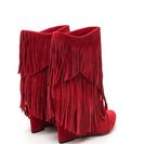 Incaltaminte Femei CheapChic Fringe On Fringe Faux Suede Boots Red