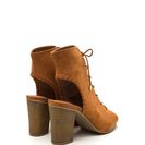 Incaltaminte Femei CheapChic Take A Peep-toe Chunky Faux Suede Heels Whisky