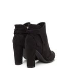 Incaltaminte Femei CheapChic Bow Ahead Chunky Faux Suede Booties Black