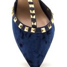 Incaltaminte Femei CheapChic Rocker Status Studded Velvet Caged Heels Navy