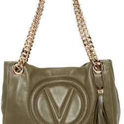 Valentino By Mario Valentino Luisa 2 Leather Sauvage Shoulder Bag ARMY GREEN