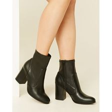 Incaltaminte Femei Forever21 Faux Leather Ankle Boots Black