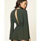 Bijuterii Femei Forever21 V-Neck Belted Romper Emerald