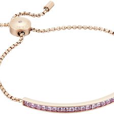 Michael Kors Adjustable Slider Bracelet Rose Gold/Lavender Cubic Zirconium