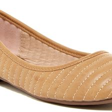 Elegant Footwear Daniela Quilted Flat CAMEL