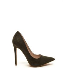 Incaltaminte Femei CheapChic Heel Yeah Soft Faux Suede Pumps Olive