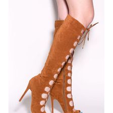 Incaltaminte Femei CheapChic In Combat Gladiator Heels Chestnut