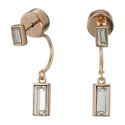 Bijuterii Femei Vince Camuto Pave Crystal Baguette Front Back Earrings Rose GoldCrystal