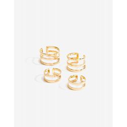 Bijuterii Femei CheapChic Three By Two 4pc Caged Ring Set Met Gold