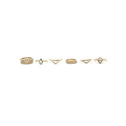 Bijuterii Femei Forever21 Spiral Rhinestone Ring Set Antique goldclear