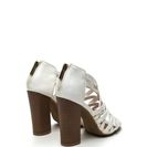 Incaltaminte Femei CheapChic Pull Together Woven Faux Leather Heels White