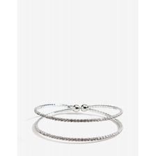 Bijuterii Femei CheapChic Mini Row Rhinestone Wire Cuff Met Slvr