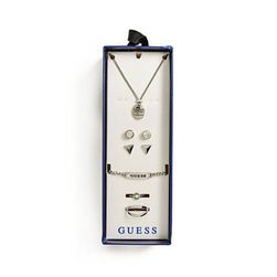 Bijuterii Femei GUESS Silver-Tone Logo Jewelry Set silver