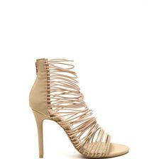 Incaltaminte Femei CheapChic The Right Cords Strappy Caged Heels Nude