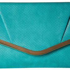 Jessica McClintock Arielle Snake Envelope Clutch Mint 1