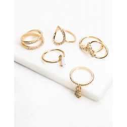 Bijuterii Femei CheapChic Lilith 6-piece Ring Set Met Gold