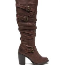 Incaltaminte Femei CheapChic Cross Off Faux Leather Boots Brown