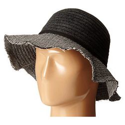 Accesorii Femei San Diego Hat Company CTH4121 Chenille Crown with Herringbone Fabric Floppy Brim Black
