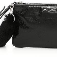Miu Miu Shine Calfskin Pouch NERO
