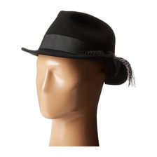 San Diego Hat Company WFH7972 Fedora with Gold Chain Band and Underturned Brim Black