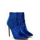 Incaltaminte Femei CheapChic Sleek Attack Pointy Velvet Booties Blue