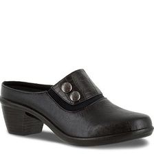 Incaltaminte Femei Easy Street Baton Mule Black Faux Croc Leather