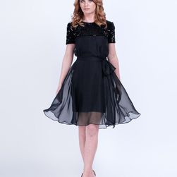 Rochie neagra, mini, Khalisto Short, Sigma Fashion