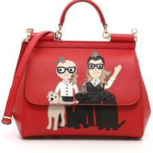 Dolce & Gabbana Dauphine Calfskin Handbag GROS+ROSSO