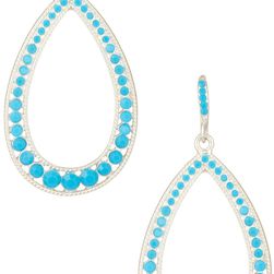 Natasha Accessories Open Teardrop Dangle Earrings TURQ